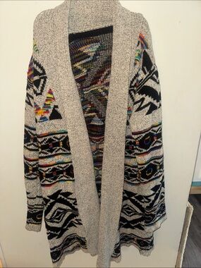 Cozy Southwestern Patterned Women's Sweater Cardigan